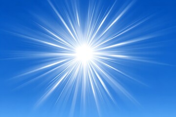 Fototapeta premium Bright white light bursting from the center in a vibrant blue sky creating a radiant and powerful effect