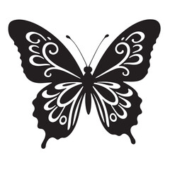 Butterfly vector illustration with colorful wings on white background
