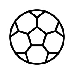 Obraz premium A modern, minimalist black outline soccer ball icon. This versatile vector is ideal for sports apps, websites, UI/UX design, game development, and any project needing a clean football symbol.