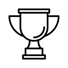 A modern, minimalist black outline trophy icon. This vector represents victory, awards, and championship success in football or soccer. Ideal for sports apps, recognition, and winning themes.