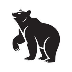 Elegant Bear Silhouettes Vector Illustration - White Background