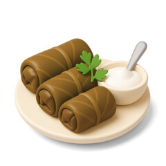 3D Icon of Sarmale (Cabbage Rolls) – Traditional Dish from Romania