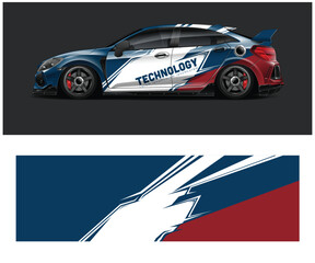 Modern Sports Car Wrap Design Template Technology Theme