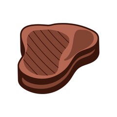  Beef Steak Icon BBQ Symbol, Grilled Meat Sign, Raw Meat Pictogram, Ribeye Steak Illustration.