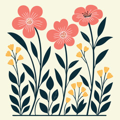 A Pretty Meadow with Flowers and Green Plants in Bloom