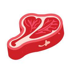  Beef Steak Icon BBQ Symbol, Grilled Meat Sign, Raw Meat Pictogram, Ribeye Steak Illustration.