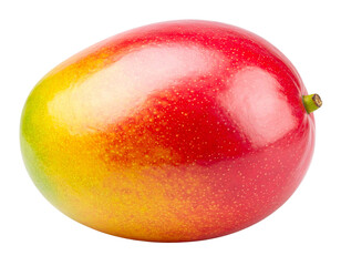 Obraz premium Whole Ripe Mango with Vibrant Skin Tones, Isolated on Transparent Background.PNG