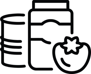 Food and drink set of web icons in line style. Restaurant linear icon collection. Containing meat, fruits, vegetables, desserts, drink, burger, pizza, hot dog, french fries and more