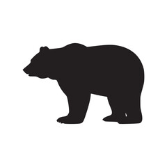 Elegant Bear Silhouettes Vector Illustration - White Background