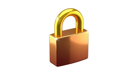 Fototapeta premium Golden padlock isolated on black background representing security and protection