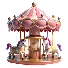 Whimsical Pink Unicorn Carousel: A Fairytale Ride