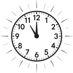 Clock on white background