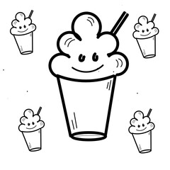 ice cream set vector