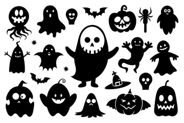 Halloween ghost illustration isolated on transparent background
