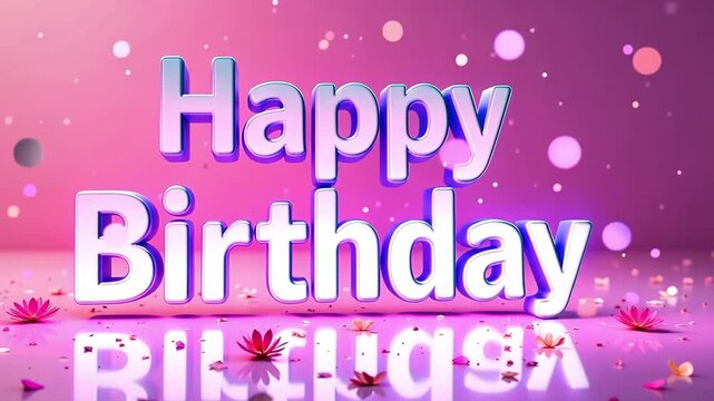 Animated happy birthday text on festive background , celebratory, party video card, birthday greetings, events poster, birthday celebration.