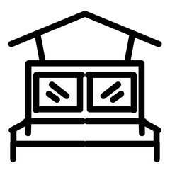 wooden house with a stove