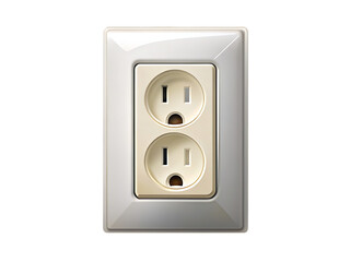 Double Electrical Outlet: Close-Up View of a Cream-Colored Wall Socket