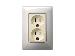 Double Electrical Outlet: Close-Up View of a Cream-Colored Wall Socket