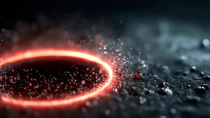 Abstract rings of light pulsing rhythmically in black space with neon glow and fluid animation - Powered by Adobe