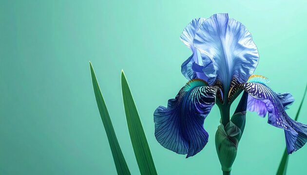 Blue Iris Flower Macro Photography - Macro photography - Powered by Adobe
