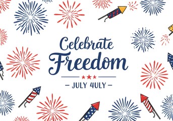 Obraz premium Happy Independence Day United States, Happy 4th of July - USA Independence Day Background