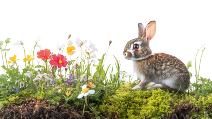 Fluffy Rabbit in Fairy Garden