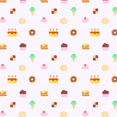 スイーツのシームレスでポップな背景