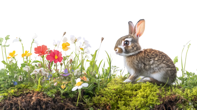 Fluffy Rabbit in Fairy Garden