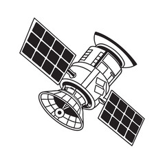 line art of gaps satellite on the white background