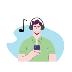 man listening to music