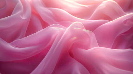 Obraz premium Soft Pink Satin Fabric Drapery with Gentle Waves and Texture