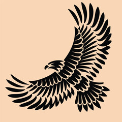 Soaring Silhouette: A bold, stylized depiction of an eagle in mid-flight. The image is rendered with a sleek, monochromatic design, capturing the essence of freedom and power.