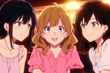 カフェでおしゃべりをする日本人の女子大生