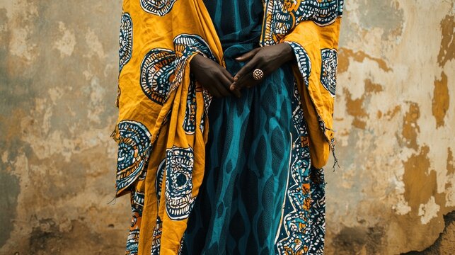 Boubou - A flowing wide-sleeved robe worn in West Africa.