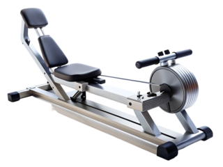 Home Gym Equipment: Rowing Machine with Adjustable Bench
