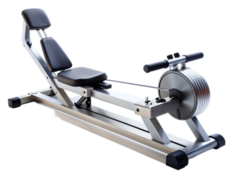 Home Gym Equipment: Rowing Machine with Adjustable Bench