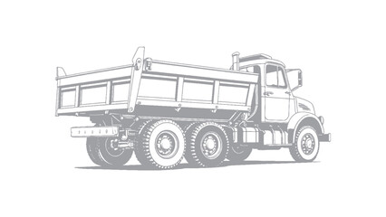 Detailed Outline of a Dump Truckv