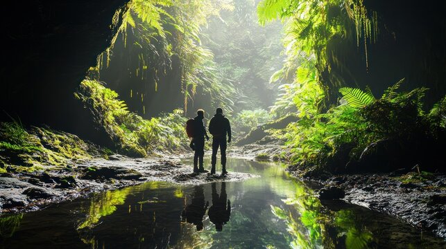 Caving in Waitomo Glowworm Caves, New Zealand