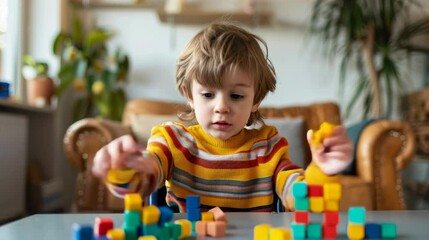 Inclusive joy as a boy in a wheelchair plays with friends and colorful toys at school table - Powered by Adobe