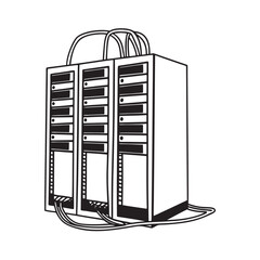 line-art-of-server-rack-on-the-white-background (1).eps
