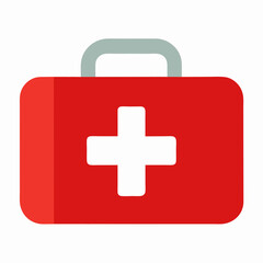 Red first aid kit icon medical emergency