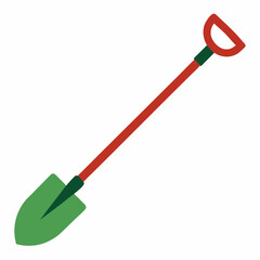 Red and green garden shovel illustration