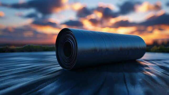 Epdm rubber roofing material on rooftop  durable waterproof membrane for urban construction