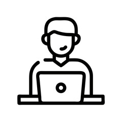 Freelance icon set Containing work online, remote work, freelancer, laptop, home office, client meeting, self-employed, graphic designer and Solid, line, silhouette, vector icons collection.