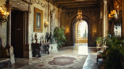 Fototapeta premium Hearst Castle - A historic estate in California, USA, showcasing opulent design and art collections.