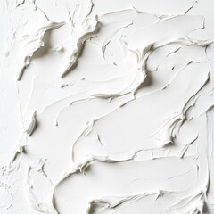 Abstract white textured swirls; impasto style painting
