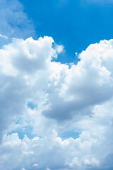 Dramatic Cumulus Cloudscape Blue Sky White Fluffy Clouds Natural Weather Background