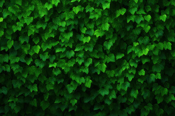 Obraz premium Lush green wall of leaves and vines with detailed organic texture
