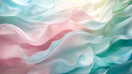 Obraz premium Abstract Flowing Fabric Textures in Soft Pastel Colors