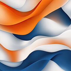 Abstract wavy pattern in orange, white, and blue hues